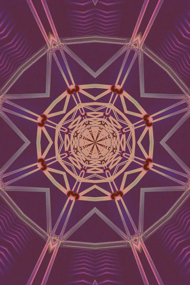 Neon Tunnel Mandala Star 2:3 Photo Portrait 60fps Screensaver VJLoops