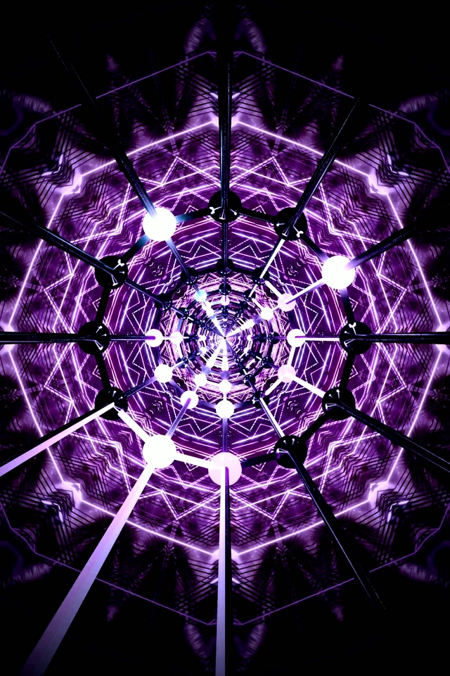 Violetang Neon Tunnel Kaleidoscope VJ Loop 2:3 Photo Portrait 60fps Screensaver