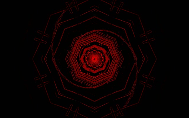 Red Neon Tunnel Octagon Vortex VJ Loop 60fps 16:10 MacBook Screensaver