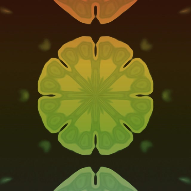 1:1 Square Neon Tunnel Radial Kaleidoscope Berde Amber Burst 60fps Screensaver VJ Animation