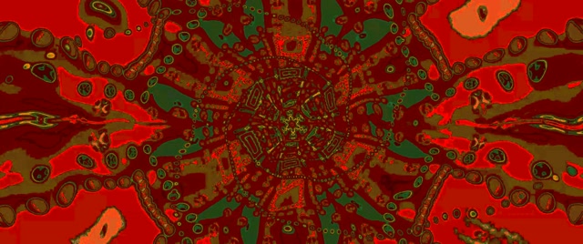 Crimson Gold Hexagon Neon Tunnel VJ Loop 2.39:1 Cinemascope 60fps Screensaver