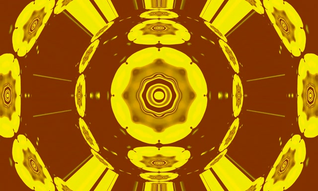 Neon Tunnel Gintong Mandala Kaleidoscope VJ Loop 5:3 Wide 60fps Screensaver