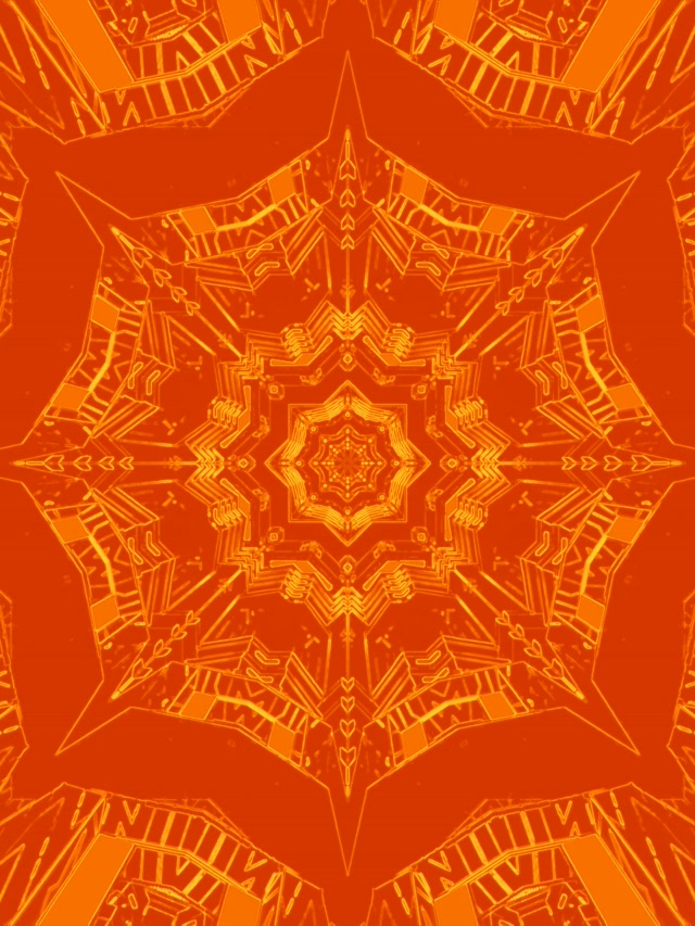 Neon Tunnel Kahel Mandala Star VJLoops 3:4 iPad Portrait 60fps Screensaver