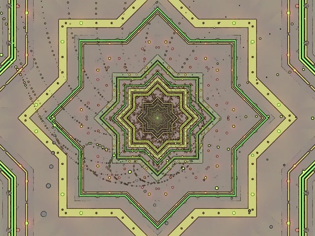 Neon Tunnel Screensaver 4:3 Classic 60fps Berdeng Bituin Pattern VJ Loop PC