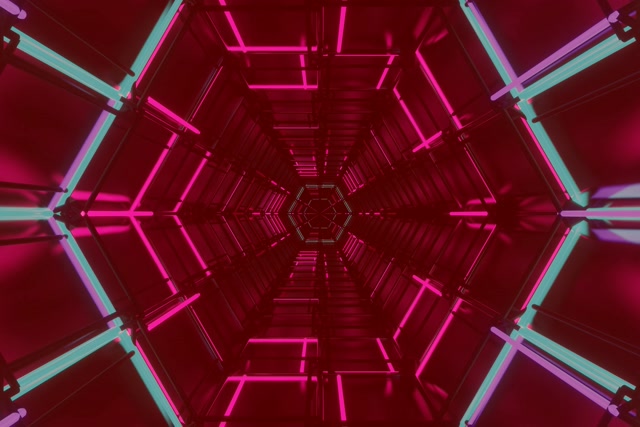 Neon Tunnel Hexagon Vortex VJ Loop 3:2 Surface 60fps Screensaver