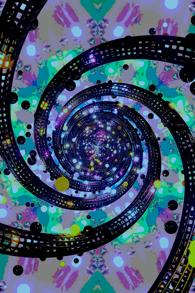 Neon Tunnel Spiral Vortex 2:3 Photo Portrait 60fps Screen Saver Vj Loop