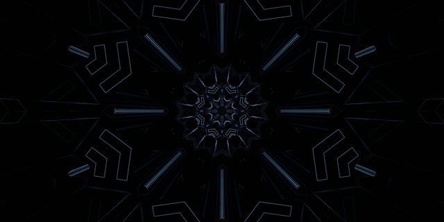 Neon Tunnel Madilim na Asul Geometric Kaleidoscope VJ Loop 2:1 Univisium 60fps Screensaver