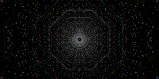 Neon Tunnel Kaleidoscope Vortex Loop 2:1 Univisium 60fps Screensaver