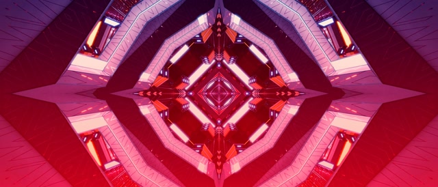 Vj loop Neon Tunnel Red Diamond Kaleidoscope 21:9 Ultrawide 60fps Screensaver