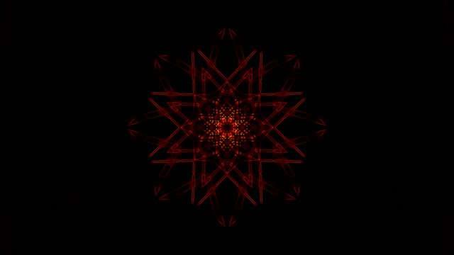 Red Geometric Fractal Star Abstract VJLoops Madilim Background Paggalaw Graphics