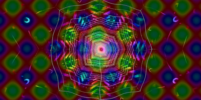 Neon Tunnel Bahaghari Web Vortex VJ Loop 2:1 Univisium 60fps Screensaver