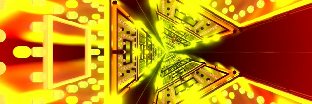 Neon Tunnel Circuit Board Dilaw VJLoops 3:1 Triple Wide 60fps Screensaver