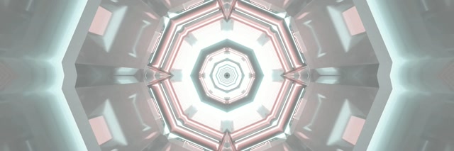 Neon Tunnel Hexagon Vortex VJ Loop 3:1 Triple Wide 60fps Screensaver