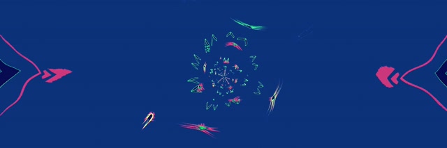 Neon Tunnel Rosas Berde Shapes 3:1 Triple Wide 60fps Screensaver VJ Loop
