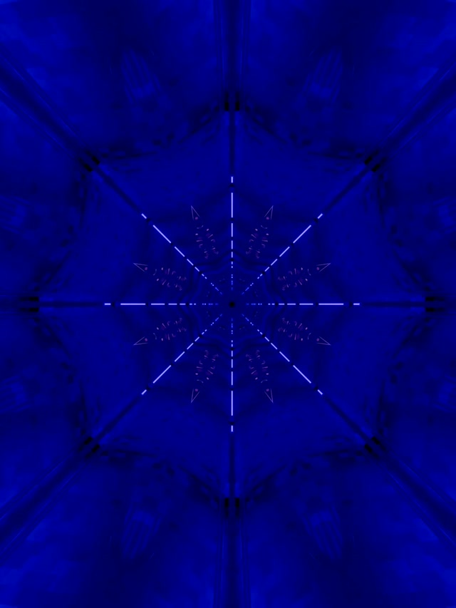Neon Tunnel Asul na Kaleidoscope Snowflake VJ Loop 3:4 iPad Portrait 60fps Screensaver