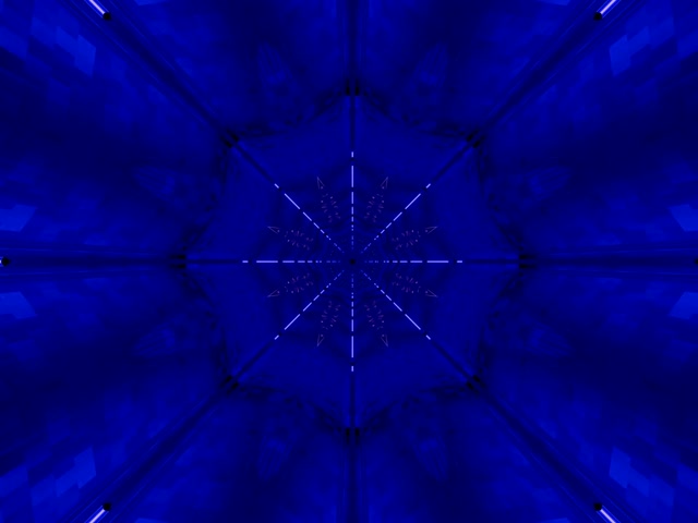 Neon Tunnel Asul na Kaleidoscope Snowflake 4:3 Classic 60fps Screensaver VJ Loop