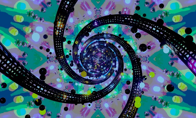 Neon Tunnel Spiral Vortex VJ Loop 5:3 Wide 60fps Screen Saver