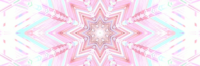Neon Tunnel Rosas Bituin Kaleidoscope Vj Loop 3:1 Triple Wide 60fps Screensaver