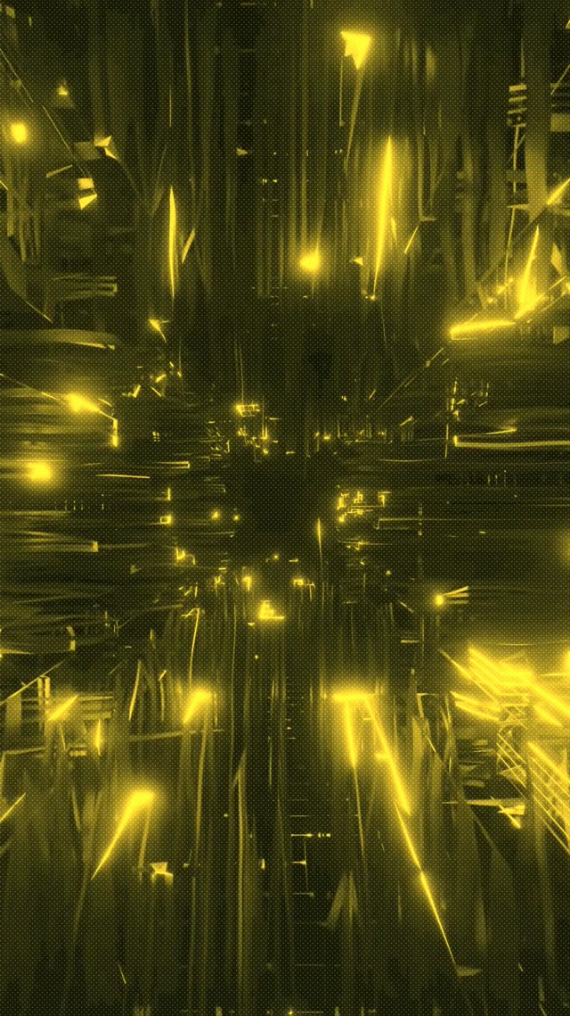 Neon Tunnel Dilaw na Glitch Grid VJ Loop 9:16 Reels 60fps Screensaver
