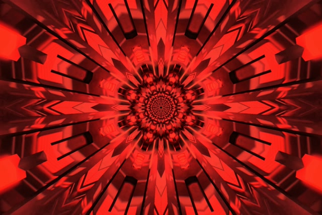 Kırmızı Fraktal Kaleidoskop Neon Tüneli VJ Loop 3:2 Surface 60fps Ekran Koruyucu
