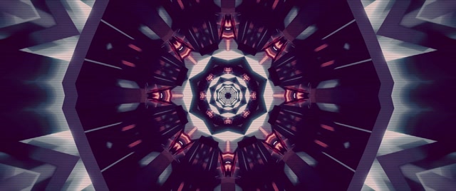 Neon Tünel Kaleidoskop Girdap VJ Loop 2.39:1 Cinemascope 60fps Ekran Koruyucu