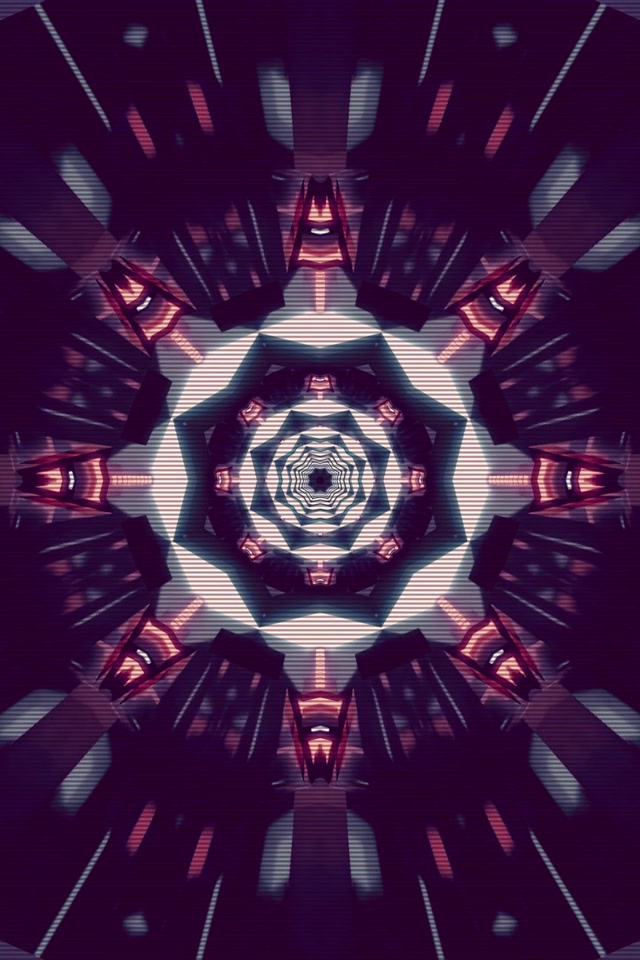 Neon Tünel Mor Kaleidoskop 60fps Ekran Koruyucu PC 2:3 Dikey VJ Loop