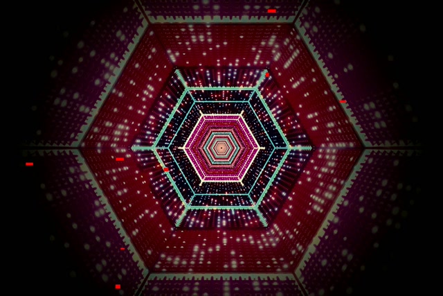 VJ loop Neon Tünel Altıgen Girdap Mor 3:2 surface 60fps ekran koruyucu