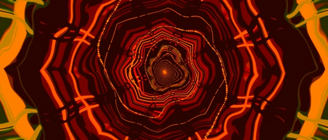 Neon Tüneli Kırmızı Turuncu Spiral Girdap VJLoops 21:9 Ultrawide 60fps Ekran Koruyucu