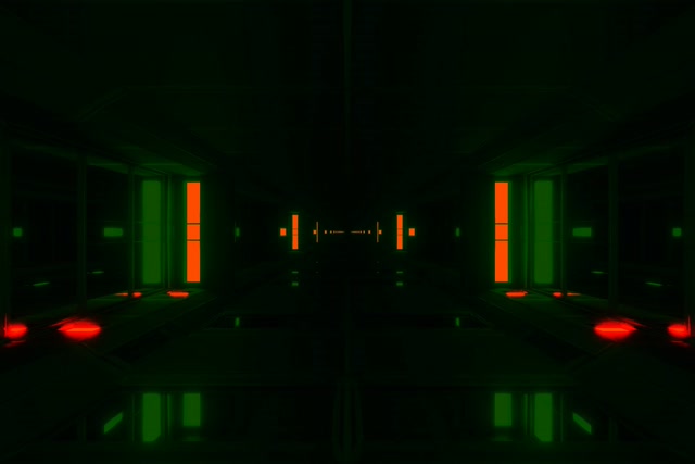 Neon Tünel Yeşil Turuncu Ekran Koruyucu PC 3:2 Surface 60fps VJ Loop