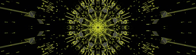 Neon Tünel Mavi Kaleydoskop Yıldız Patlaması 32:9 Süper Ultrawide 60fps Ekran Koruyucu VJ Loop