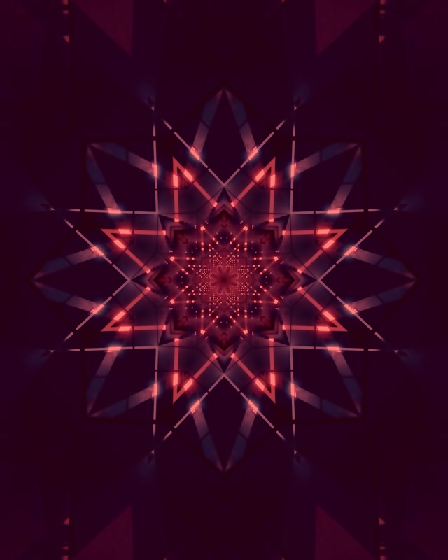 Neon Tünel Yıldız Kaleidoskopu 60fps VJ Loop 4:5 Instagram Ekran Koruyucu