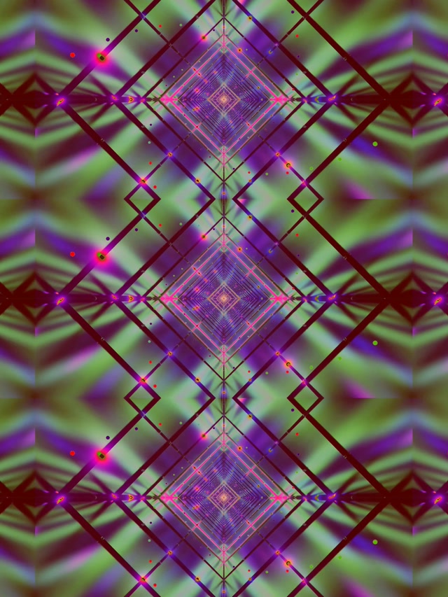 Neon Tünel Elmas Izgara VJ Loop 3:4 iPad Portrait 60fps Ekran Koruyucu