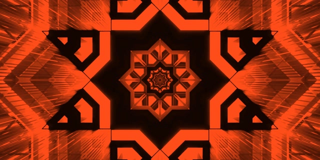Neon Tünel Turuncu Kaleidoskop Yıldız VJ Loop 2:1 Univisium 60fps Ekran Koruyucu