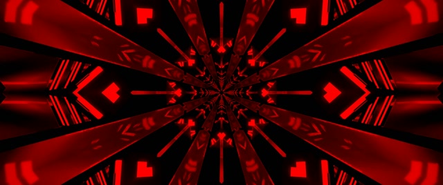 Kırmızı Kaleidoskop Neon Tünel 2.39:1 Cinemascope 60fps Ekran Koruyucu VJ Loop
