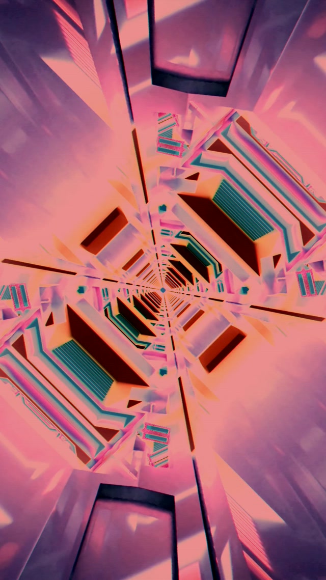 Neon Tünel Pembe Spiral Girdap Vj Loop 9:16 Reels 60fps Ekran Koruyucu