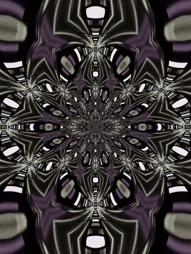 Vj loop Neon Tünel Koyu Mandala Kaleidoskopu 3:4 iPad Portrait 60fps Ekran Koruyucu
