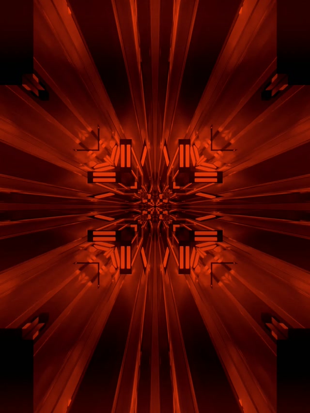 Neon Tünel Kırmızı Kaleidoskop VJ Loop 3:4 iPad Portrait 60fps Ekran Koruyucu
