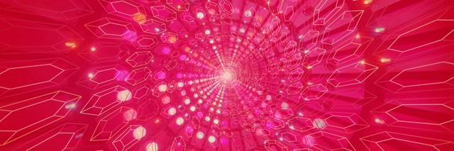 Neon Tünel Pembe Altıgen Girdap VJLoops 3:1 Üçlü Geniş 60fps Ekran Koruyucu