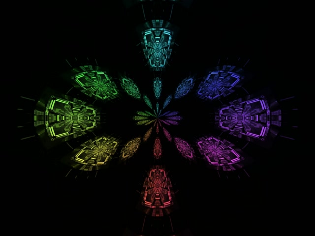Neon Tünel Gökkuşağı Kaleidoskopu 4:3 Classic 60fps Ekran Koruyucu Vj Loop