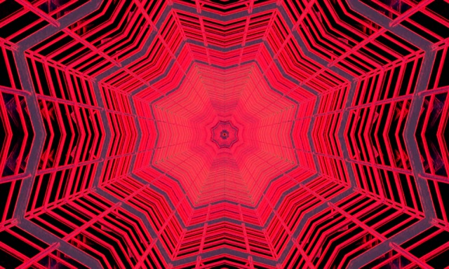 Neon Tünel Kırmızı Yıldız Girdap VJ Loop 60fps 5:3 Genişağ Ekran Koruyucu