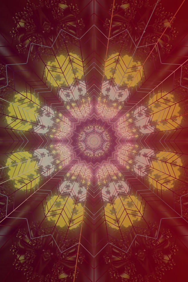 Neon Tunnel Kırmızı Yıldız Kaleidoscope VJ Loop 2:3 Fotoğraf Portre 60fps Ekran Koruyucu