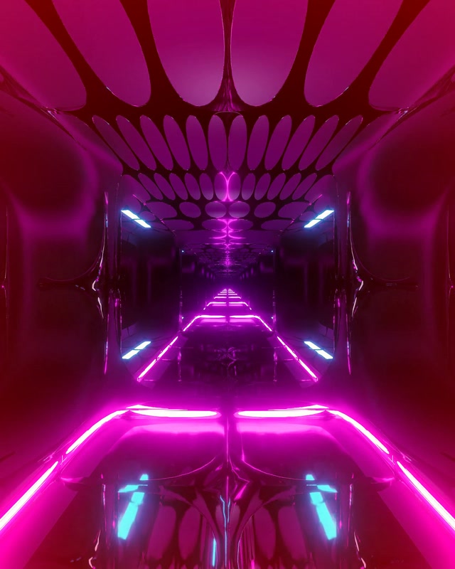 Neon Tünel Pembe Oval Izgara VJ Loop 60fps 4:5 Instagram Ekran Koruyucu