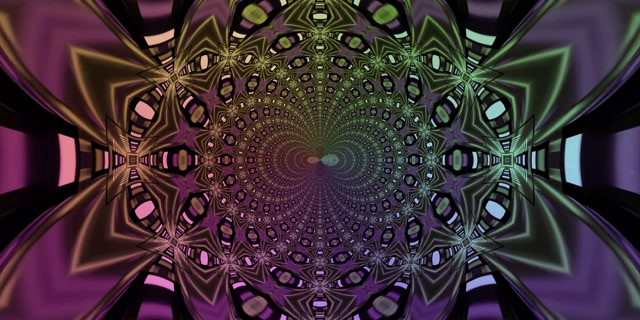 Neon Tünel Fraktal Kaleidoskop Vj Loop 2:1 Univisium 60fps Ekran Koruyucu