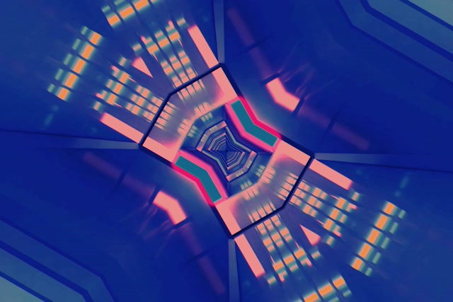 Neon Tunnel Spiraling Octagon Vortex | 3:2 Surface 60fps VJ Loop Screensaver