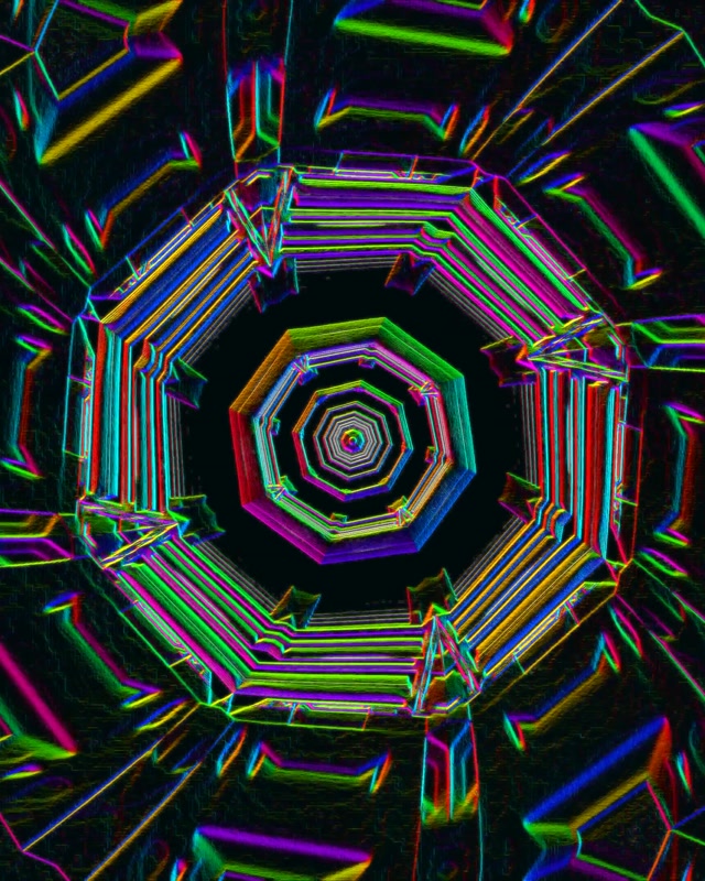 Neon Tunnel Vj Loop | 4:5 Instagram 60fps Screensaver | Colorful Octagon Vortex