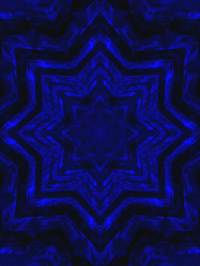 Mavi Neon Yıldız Tünel Ekran Koruyucu 3:4 iPad Dikey 60fps VJLoops