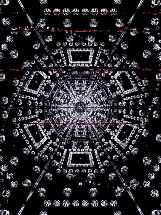 Neon Tünel Fraktal Altıgen VJ Loop 3:4 iPad Portre 60fps Ekran Koruyucu