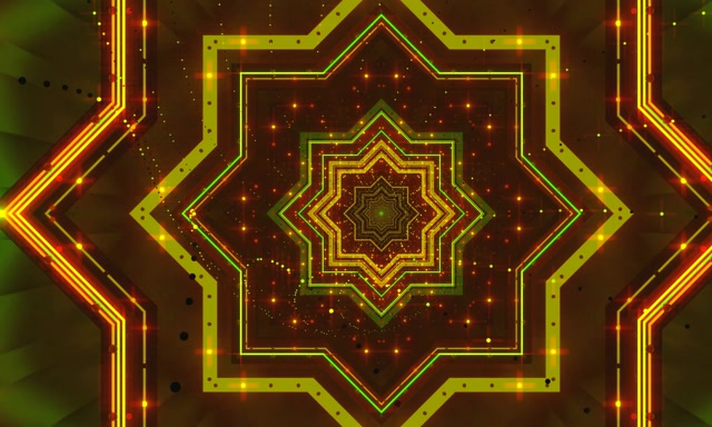 Neon Tünel Altın Yıldız Girdap VJ Loop 5:3 Geniş 60fps Ekran Koruyucu