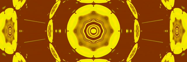 Neon Tünel Altın Mandala Girdap VJ Loop 3:1 Üçlü Geniş 60fps Ekran Koruyucu