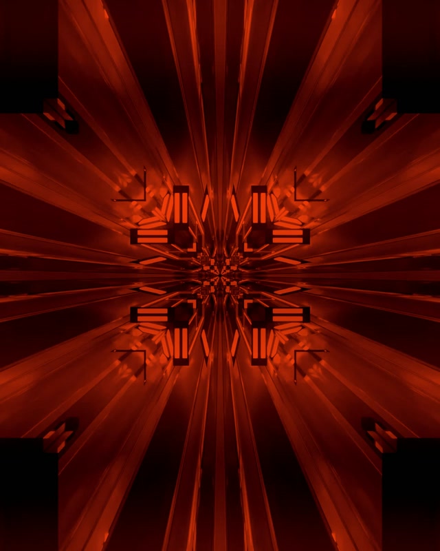 Kırmızı Neon Tünel Kaleidoskop Burst VJ Loop 4:5 Instagram 60fps Ekran Koruyucu